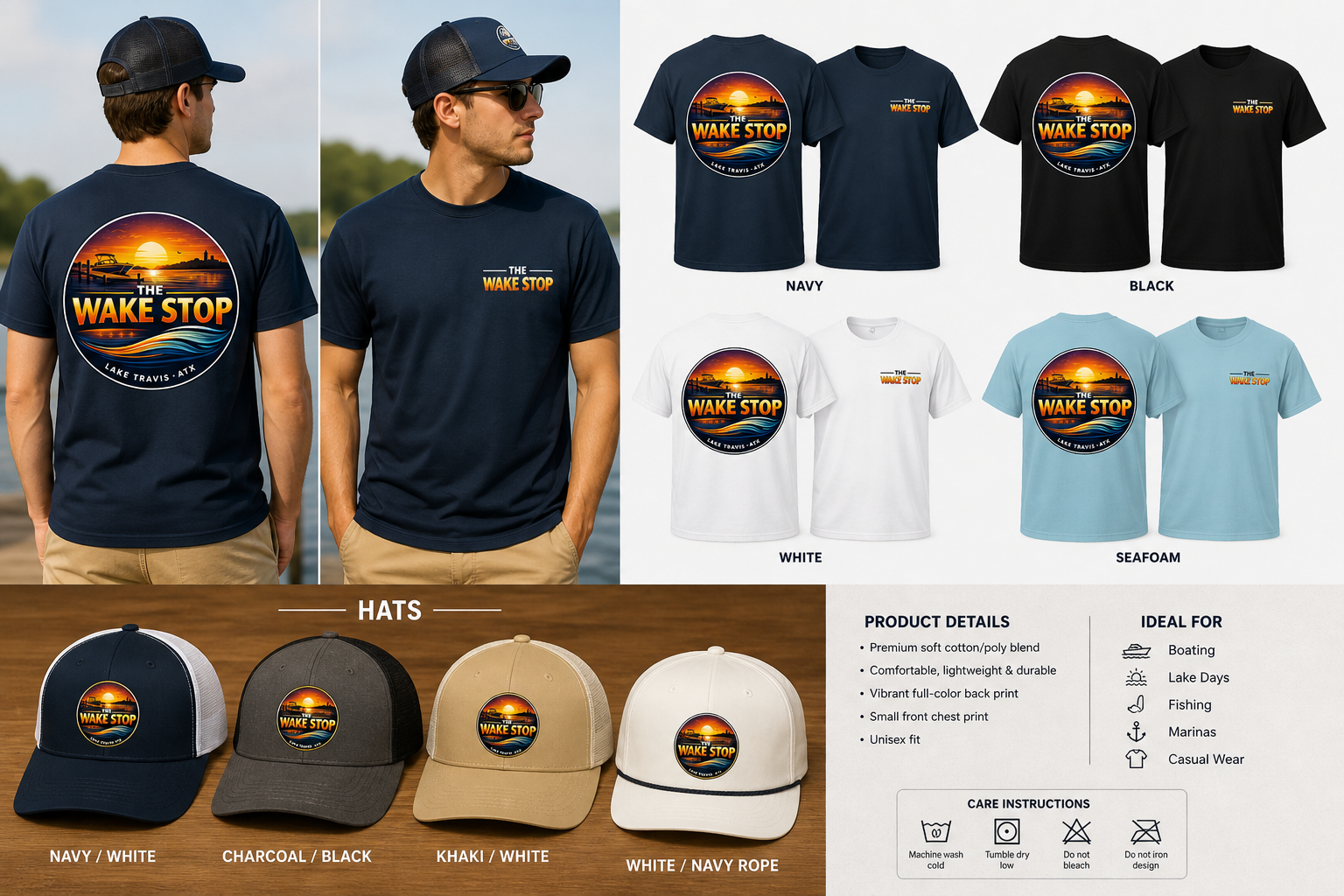 The Wake Stop shirts and hats